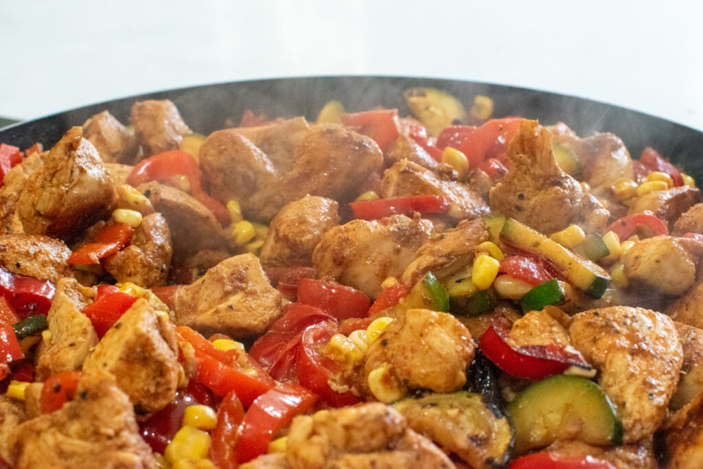 high protein chicken skillet