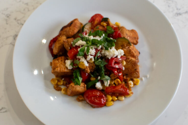 Easy High Protein Chicken Skillet with Summer Vegetables